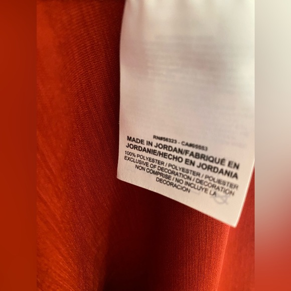 Nike Dri Fit Short Sleeve T-shirt Size S Mens Red Striped made in Jordan - Picture 7 of 7